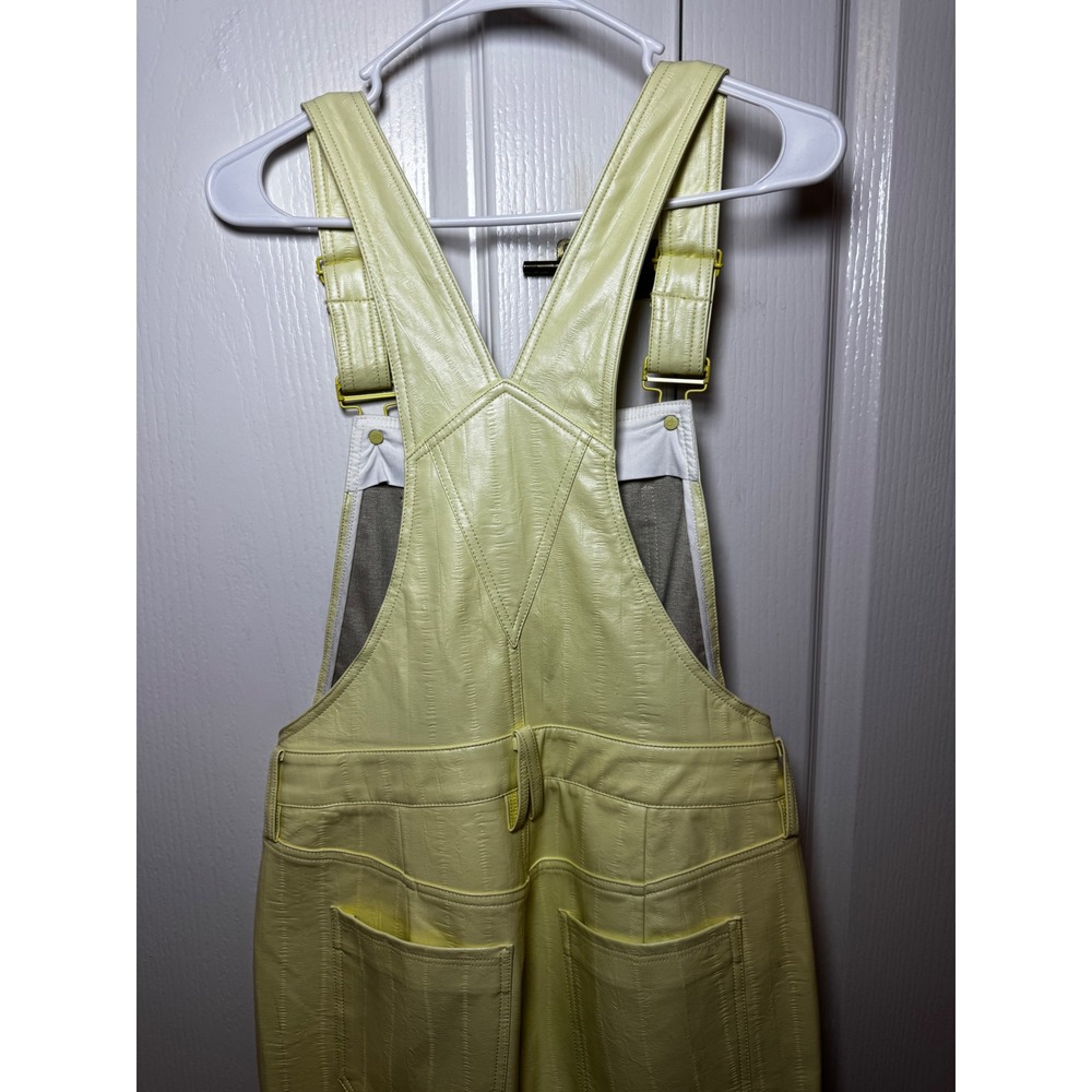 Good American Better Than Leather Overalls Yellow Embossed Carpenter - Picture 7 of 8